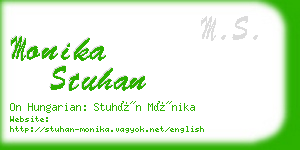 monika stuhan business card